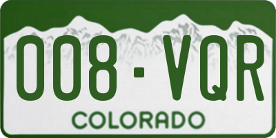 CO license plate 008VQR