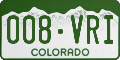 CO license plate 008VRI