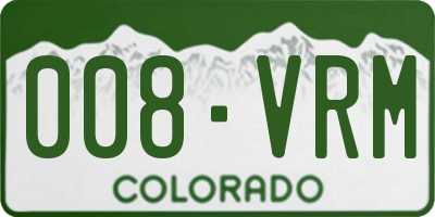 CO license plate 008VRM