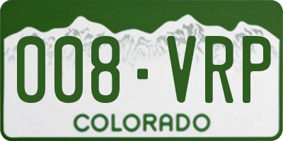 CO license plate 008VRP