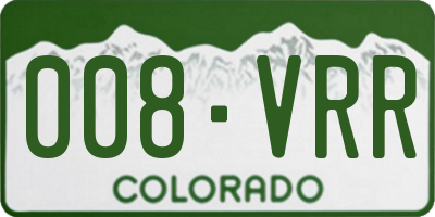 CO license plate 008VRR