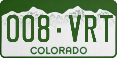CO license plate 008VRT