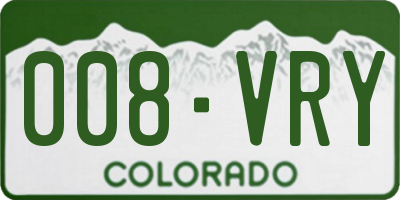 CO license plate 008VRY