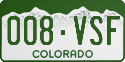 CO license plate 008VSF