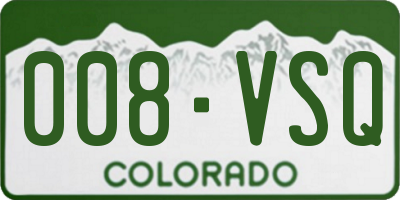 CO license plate 008VSQ