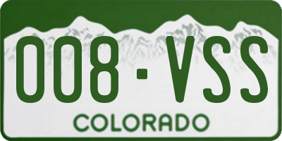 CO license plate 008VSS