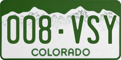 CO license plate 008VSY