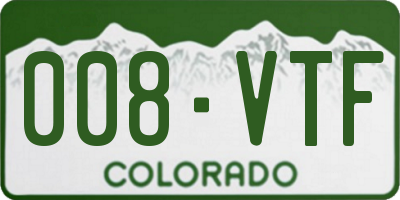 CO license plate 008VTF