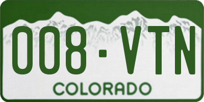 CO license plate 008VTN