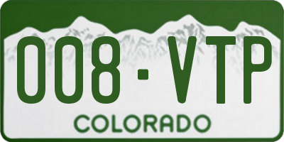 CO license plate 008VTP