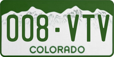 CO license plate 008VTV