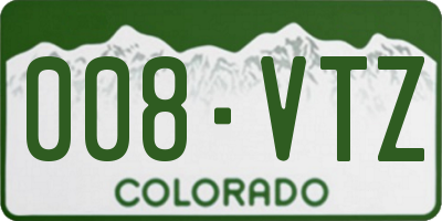 CO license plate 008VTZ