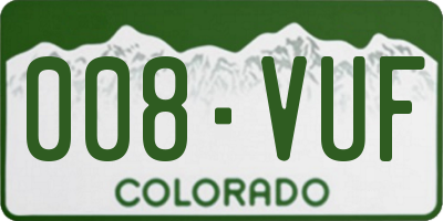 CO license plate 008VUF