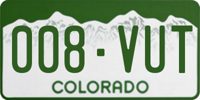 CO license plate 008VUT