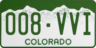 CO license plate 008VVI