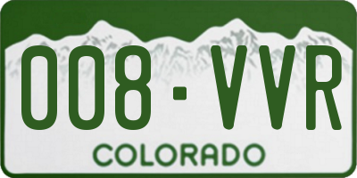 CO license plate 008VVR