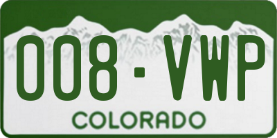 CO license plate 008VWP