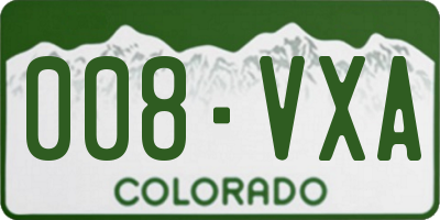 CO license plate 008VXA