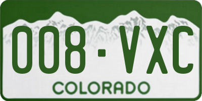 CO license plate 008VXC
