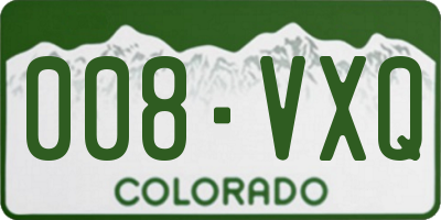 CO license plate 008VXQ