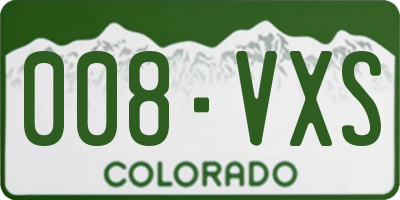 CO license plate 008VXS