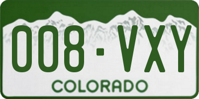 CO license plate 008VXY