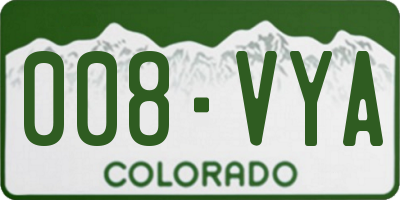 CO license plate 008VYA