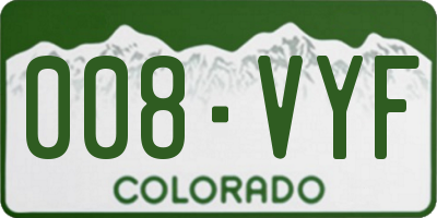 CO license plate 008VYF