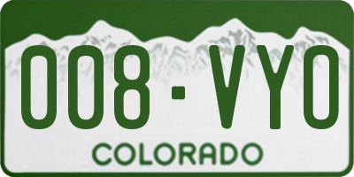 CO license plate 008VYO
