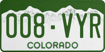 CO license plate 008VYR