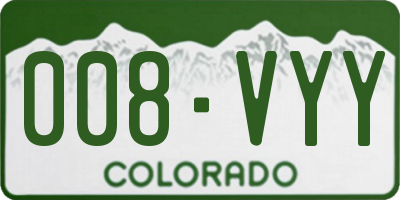 CO license plate 008VYY