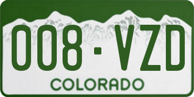 CO license plate 008VZD