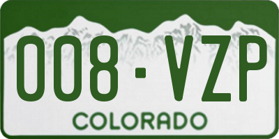 CO license plate 008VZP
