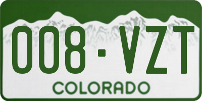 CO license plate 008VZT