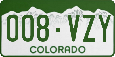 CO license plate 008VZY