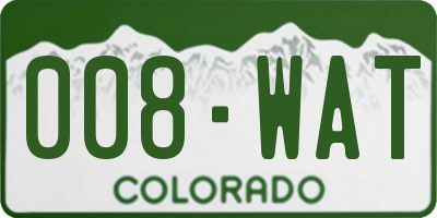 CO license plate 008WAT