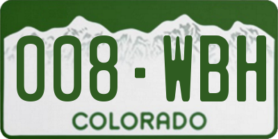 CO license plate 008WBH