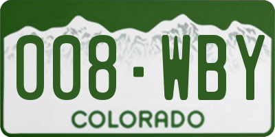 CO license plate 008WBY