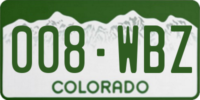 CO license plate 008WBZ