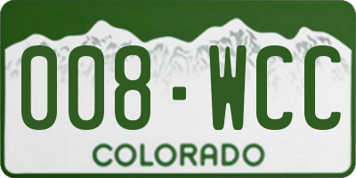 CO license plate 008WCC