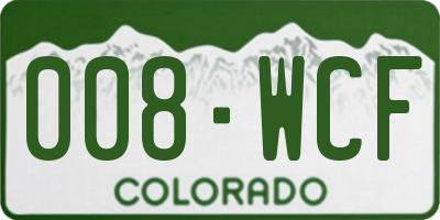CO license plate 008WCF