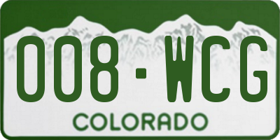 CO license plate 008WCG