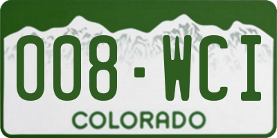 CO license plate 008WCI