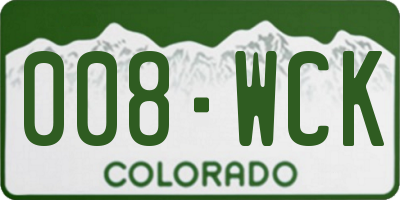 CO license plate 008WCK