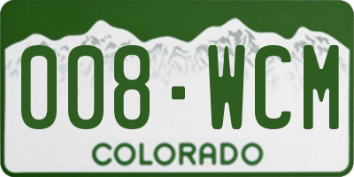 CO license plate 008WCM