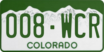 CO license plate 008WCR