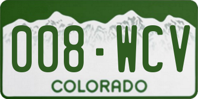 CO license plate 008WCV