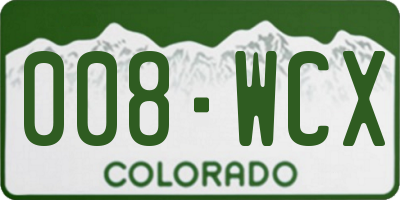 CO license plate 008WCX