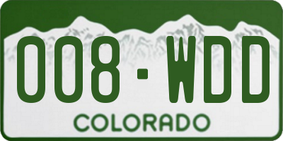CO license plate 008WDD