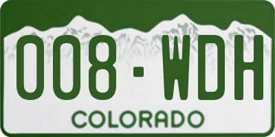 CO license plate 008WDH